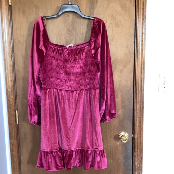 Relisted LC Lauren Conrad smocked flounce hem velvet dress boho size XXL - Picture 12 of 17